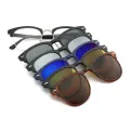 Earl - Browline Black-silver Clip On Sunglasses for Men